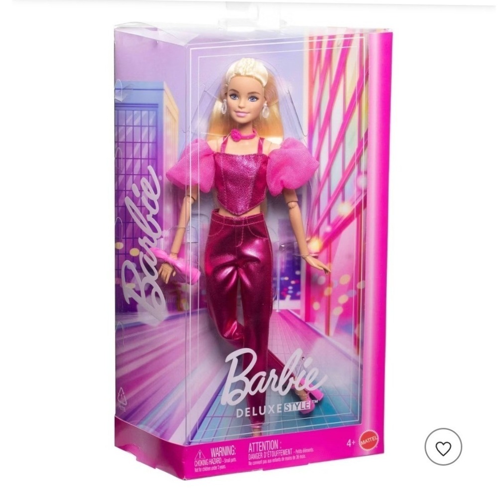 Barbie Deluxe Style Doll Pink‎ Metallic Outfit Blonde Articulated Mattel NEW